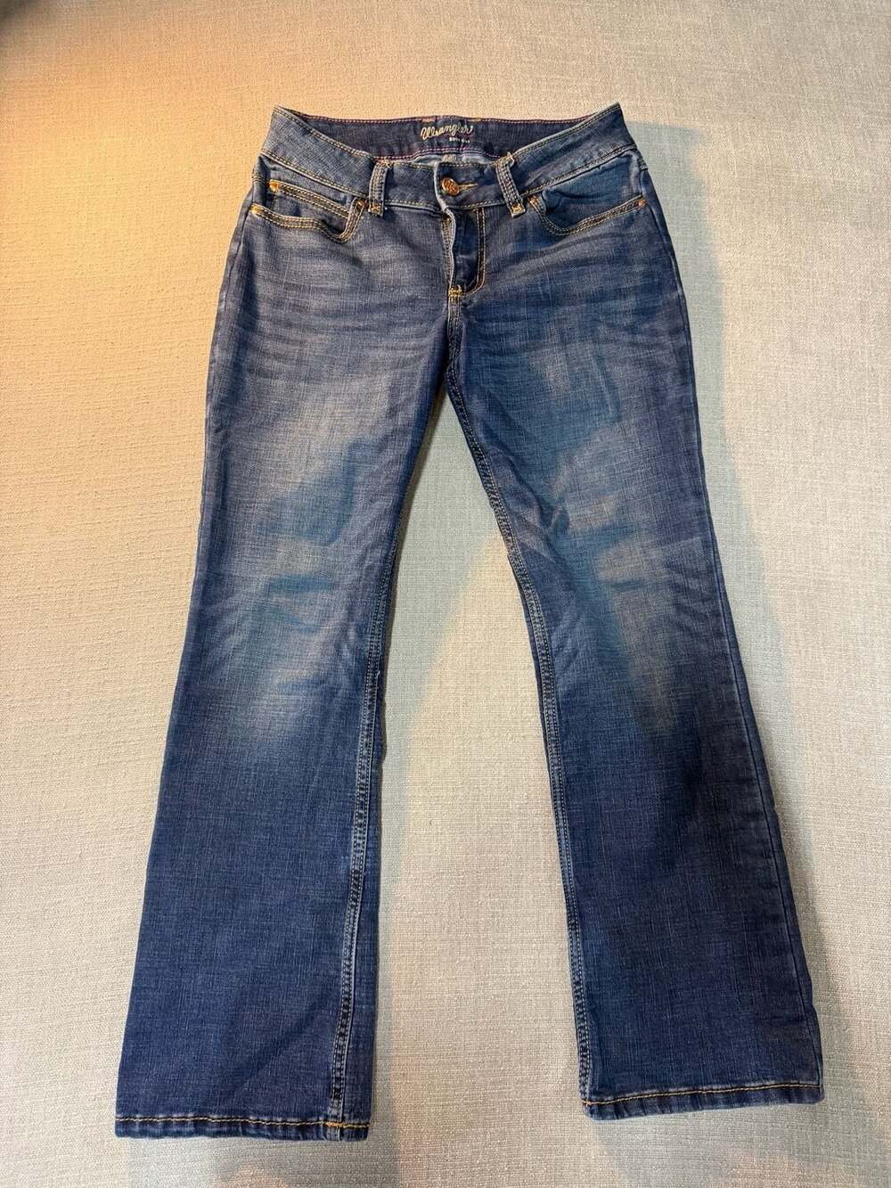 Wrangler Boot Cut Low Rise Blue Denim Jeans Size 7x30